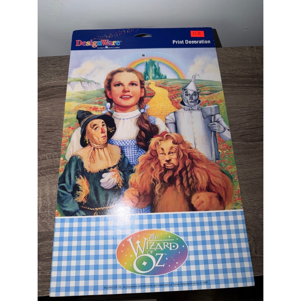Vintage 1997 Wizard of Oz Print Decoration DesignWare American Greetings 1990s